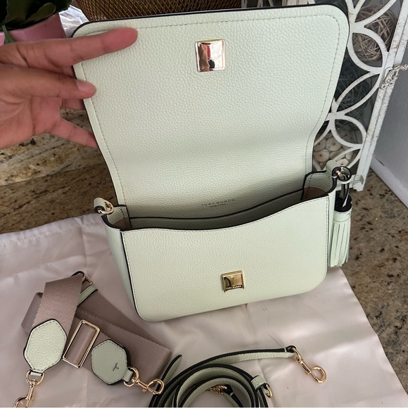 New Tory Burch Thea web flap green mist double straps - Picture 5 of 10